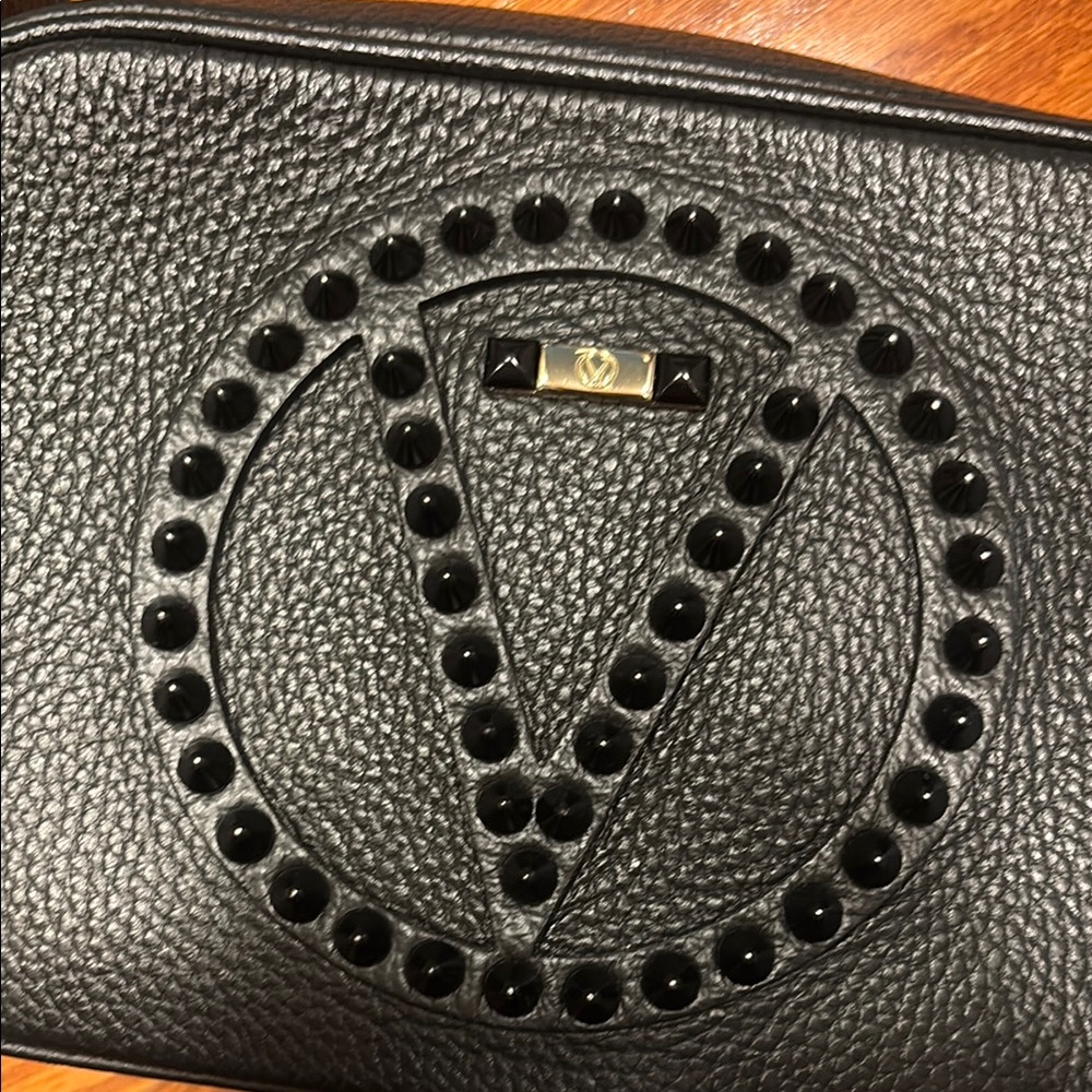 Valentino Black Crossbody Bag with Studded V Design - Picture 2 of 12